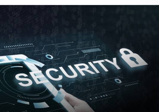 picture of a computer and security icon